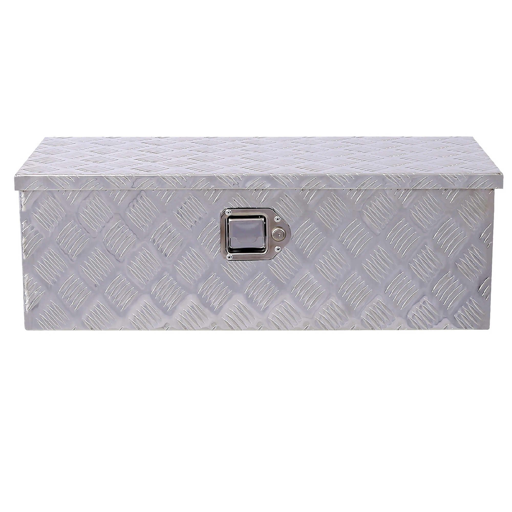 BlackTeck Trailer Tongue Tool Box — 30in. x 10in. x 13in., Aluminum, Lockable, Silver, Model# N2-81860